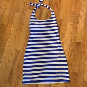 Blue & White Susana Monaco Halter Dress